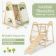6-in-1 wooden kids jungle gym playset with slide, climbing net, and monkey bars for safe outdoor fun and development.