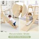 Reversible slide from the 6-in-1 wooden kids jungle gym, made of beech wood, suitable for sliding and climbing.