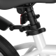 Close-up of the height-adjustable seat post on the 18 Feet Kids Bike with removable training wheels for safety and.