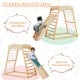 Double-sided wooden ramp for climbing or sliding on a 6-in-1 jungle gym, designed for toddlers' safety and fun.