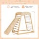 6-in-1 wooden jungle gym with adjustable double-sided ramp, monkey bars, and safety features for indoor play.