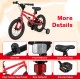 14-inch kids bike with high carbon steel frame, ergonomic seat, handbrake, and removable training wheels for ages 3-8.