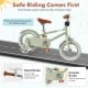 Kids bike in green with adjustable handlebar, enclosed chain guard, and dual brake system for safe riding.