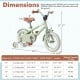 Kids bike in green with 12-inch wheels, adjustable handlebar and seat, designed for ages 3-8, featuring training wheels.