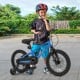 Blue 16-inch kids bike with adjustable features, designed for safety and balance, ideal for ages 4 to 7.