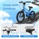 16-inch kids bike in blue with adjustable seat and handlebar, designed for ages 4 to 7, featuring removable training.