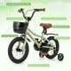 14-inch kids bike with adjustable seat, training wheels, and storage basket for safe and fun riding for ages 3-5.