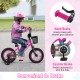 12-inch kids bike with hand brake and coaster brake, featuring adjustable seat and front basket for children aged 3-4.