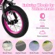 Enduring 12-inch bike wheels designed for various surfaces, including wood floors and asphalt roads, ensuring stability.