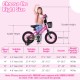 Adjustable 12-inch kids bike in pink with front basket, suitable for ages 3-4, featuring removable training wheels.