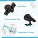 Bike bell, comfortable seat, and solid metal frame of the 14-inch kids bike for ages 3-5 with training wheels.