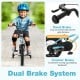 14-inch kids bike featuring a dual brake system with hand brake and coaster brake, ideal for children aged 3-5 years.