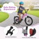 Kids bike with 18-inch frame, anti-slip handlebars, dual brakes, and training wheels for safe riding experience.