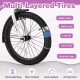 Close-up of the 18-inch kids bike tire showcasing anti-puncture multi-layered design for enhanced durability and safety.