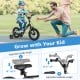 12-inch kids bike with adjustable saddle and handlebar heights, designed for ages 3-4, featuring training wheels for.
