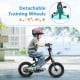 Kids bike with detachable training wheels, adjustable saddle, and hand brake, perfect for ages 3-4 for learning balance.