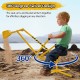 Yellow sand digger with 360-degree swivel design, adjustable arms, and flexible shovel for kids aged 3 and up.