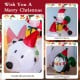7 feet inflatable Santa Claus riding a polar bear with a penguin, featuring LED lights for festive outdoor decoration.
