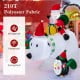 Inflatable Santa Claus riding a bear with a penguin, featuring LED lights and weather-resistant polyester for outdoor.