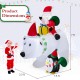 Inflatable Santa Claus riding a polar bear with a penguin, 7 feet tall, ideal for festive outdoor decoration.
