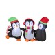 Christmas inflatable penguins family with LED lights, wearing Santa hats and scarves, perfect for festive outdoor.