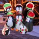 Christmas inflatable penguin family with built-in LED lights, wearing Santa hats and scarves, perfect for festive decor.