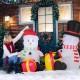 Cute 5-foot inflatable snowmen with gift boxes, pre-lit with LED lights, perfect for festive outdoor holiday decor.