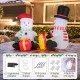 Cute 5-foot inflatable snowmen with gift boxes, pre-lit with 4 LED lights, perfect for festive outdoor holiday decor.