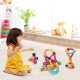 Colorful 88-piece magnetic balls and rods set for kids, promoting creativity and safe play in a living room setting.
