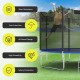 Trampoline replacement protection enclosure net with zipper for 14ft round trampoline, featuring high durability and.