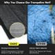 Premium PE trampoline replacement net with zipper, designed for 14ft round trampolines, showcasing durability and.