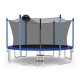 12 ft outdoor trampoline with W-shaped legs and tool-free assembly, providing stability and easy setup for outdoor fun.