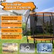 8-foot outdoor trampoline with UV-resistant jumping mat, safety enclosure, and rustproof steel frame for secure fun.