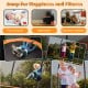 8 feet ASTM approved trampoline with safety enclosure, padded poles, and ladder for secure outdoor fun and fitness.