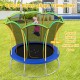 Unique flower shape trampoline with galvanized steel frame, bright yellow color, and safety features for kids'.