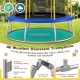 Flower-shaped 8 feet trampoline with enclosure net, hot-dip galvanized steel for stability and rust resistance.