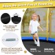 Flower-shaped 8 feet trampoline with enclosure net, bright yellow color, and high elastic jumping mat for safe play.