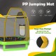 7 feet green trampoline with ladder and slide, featuring a waterproof PVC jumping mat and soft EPE cushioning for.