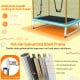 6 feet rectangle trampoline with swing and safety net, featuring rustproof galvanized steel frame for outdoor fun.