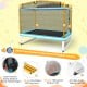 6 feet rectangular trampoline with safety net, swing, and horizontal bar, ASTM certified for outdoor use and stability.