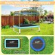6.2ft rectangular trampoline with swing and safety net, designed for small backyards and outdoor fun.