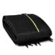 Folded black trampoline replacement safety net for 15/16 feet round trampolines, made of durable PE material.