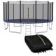 Replacement safety net for 15/16 feet round trampoline, made of durable PE material, with double-headed zipper door.