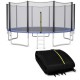 Replacement safety net for 15/16 feet round trampoline, made of durable PE material, featuring a double-headed zipper.