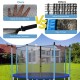 High-quality PE mesh safety net for 15/16 ft trampoline, showcasing breathable design and firm connections for optimal.
