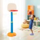 Kids basketball hoop stand with adjustable height, durable HDPE material, and bright colors for indoor or outdoor play.