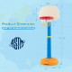 Kids basketball hoop stand with adjustable height, made of durable HDPE, suitable for indoor and outdoor play.