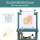 Top roll with craft paper on the 3-in-1 double-sided storage art easel in green, ideal for kids' art activities.