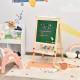 Kids art easel with blackboard and whiteboard, adjustable height, sturdy pine wood, perfect for creative play and.