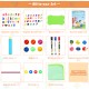 Double-sided kids art easel with blackboard, whiteboard, and paper roll, made of sturdy pine wood for lasting use.